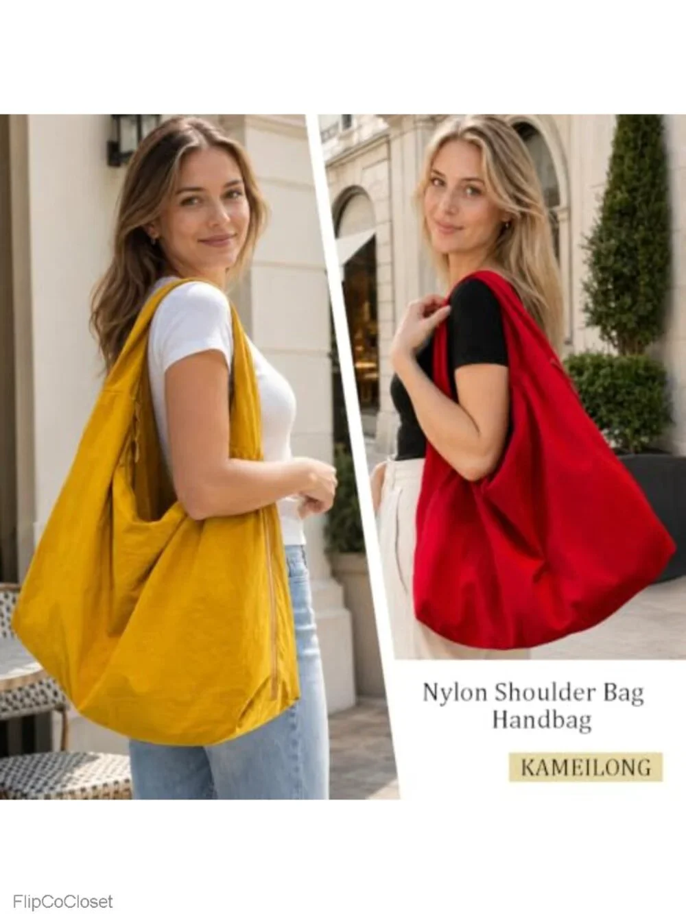 Large Nylon Hobo Shoulder Bag Casual Tote Shopper Handbag